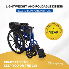 Ziggo Lightweight Wheelchair with flip-back, padded desk-length armrests