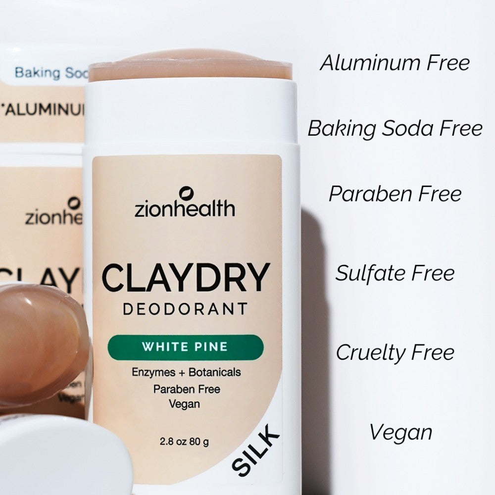 zion health claydry silk deodorant white pine 2 5 oz
