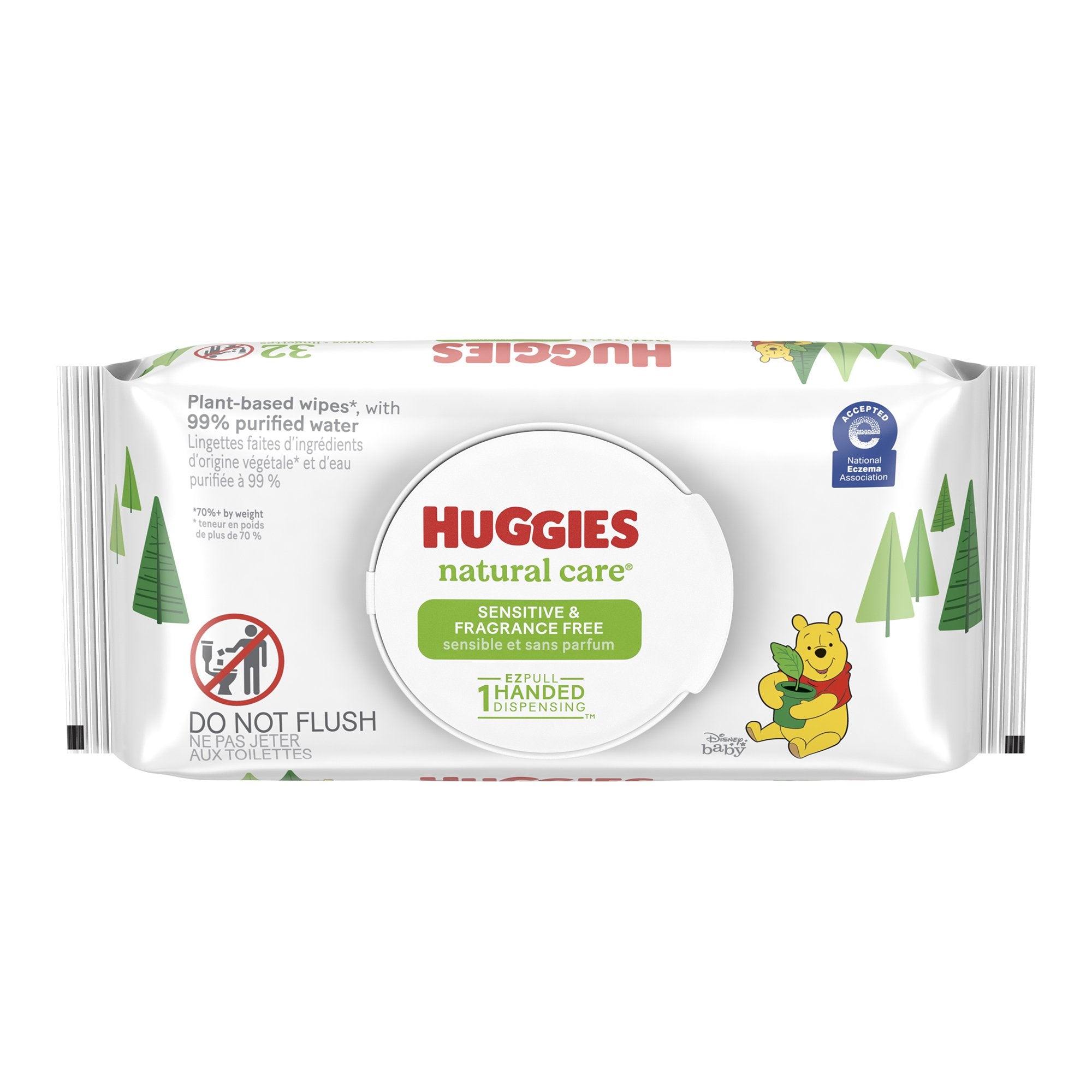 Baby Wipe Huggies Natural Care Soft Pack Unscented 32 Count, Packaging Type- Case