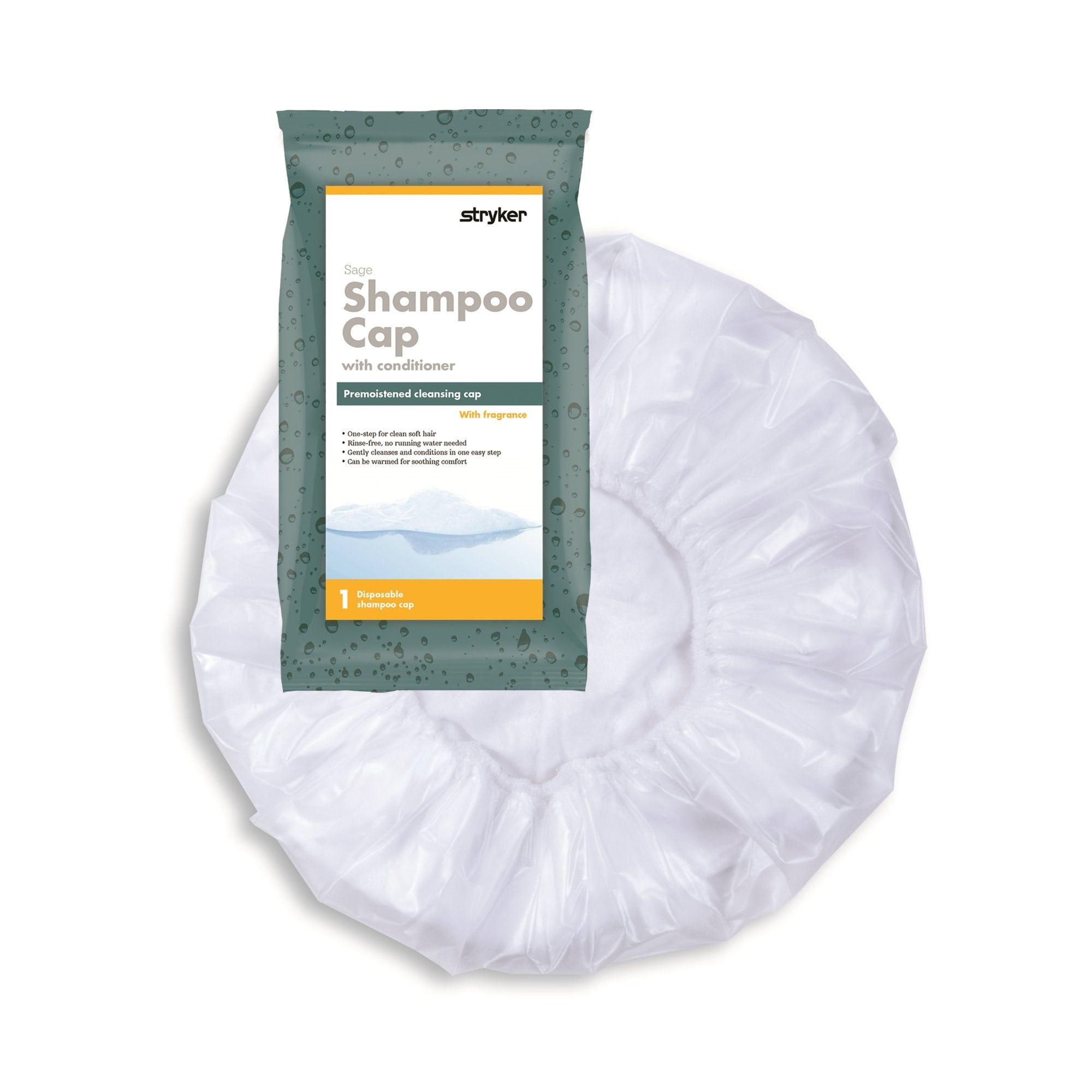 Shampoo Cap Comfort 1 per Pack Individual Packet Powder Scent, Packaging Type- Case