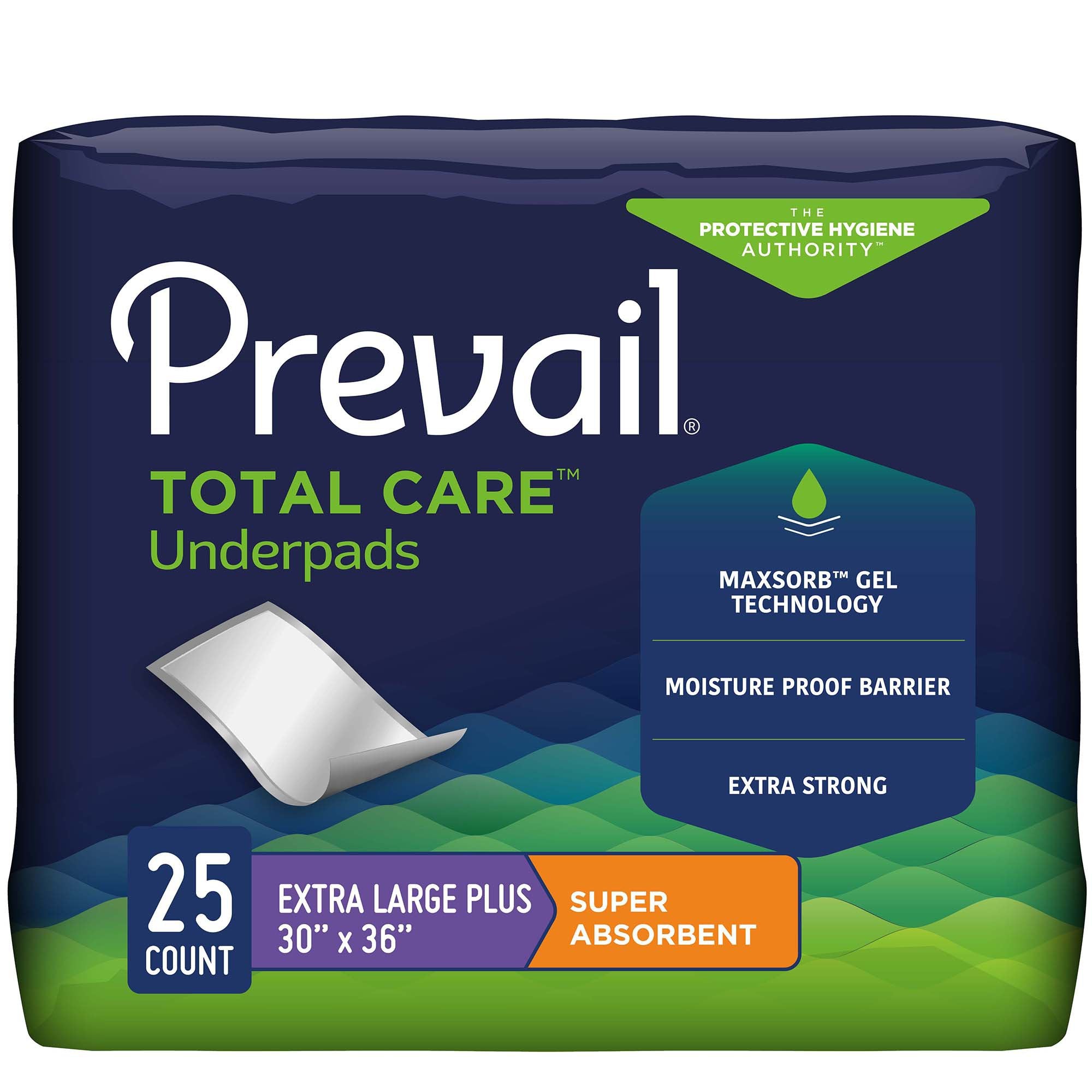 Disposable Underpad Prevail Total Care 30 X 36 Inch Polymer Heavy Absorbency, Packaging Type- Case