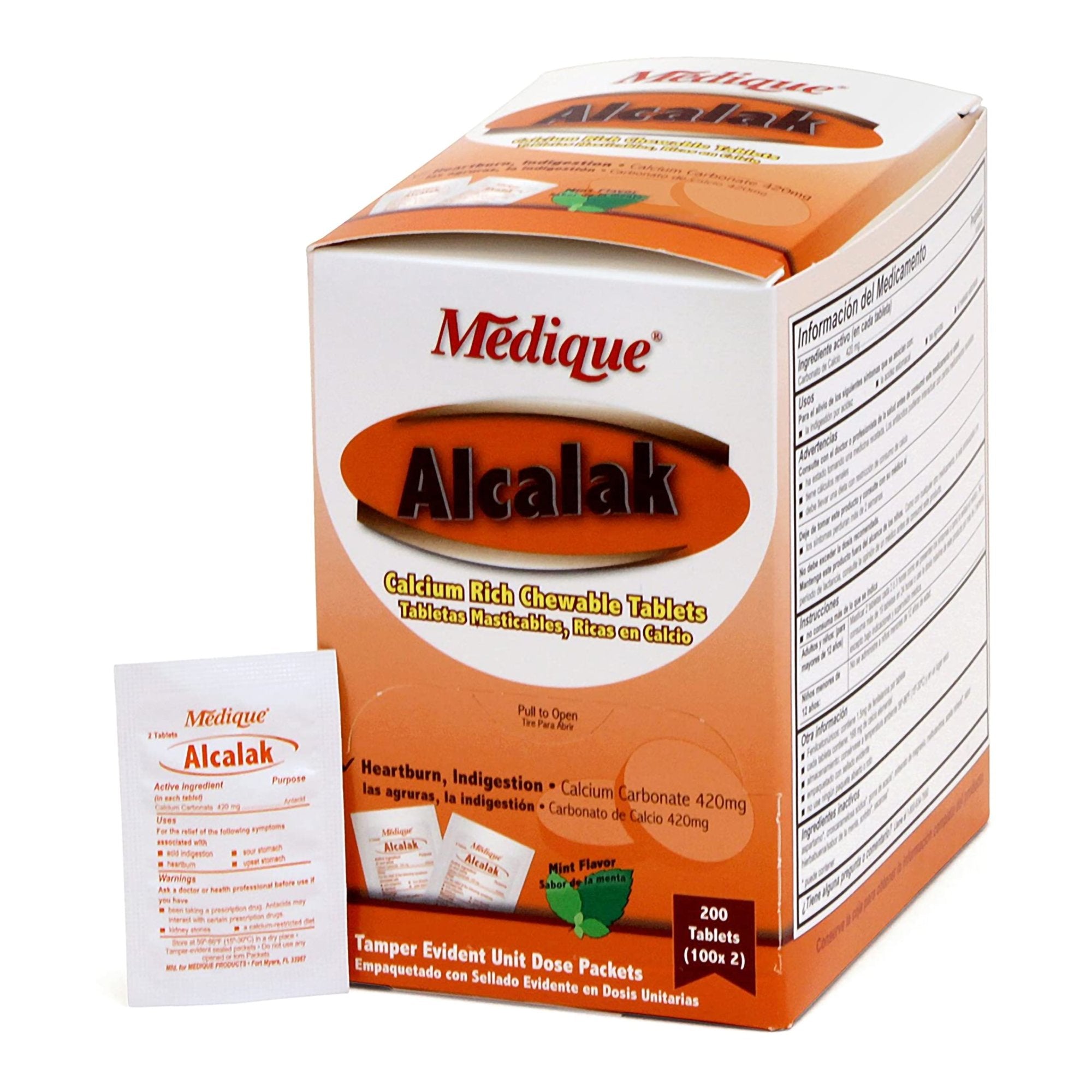 Antacid Alcalak 420 mg Strength Chewable Tablet 200 per Box, Packaging Type- Box