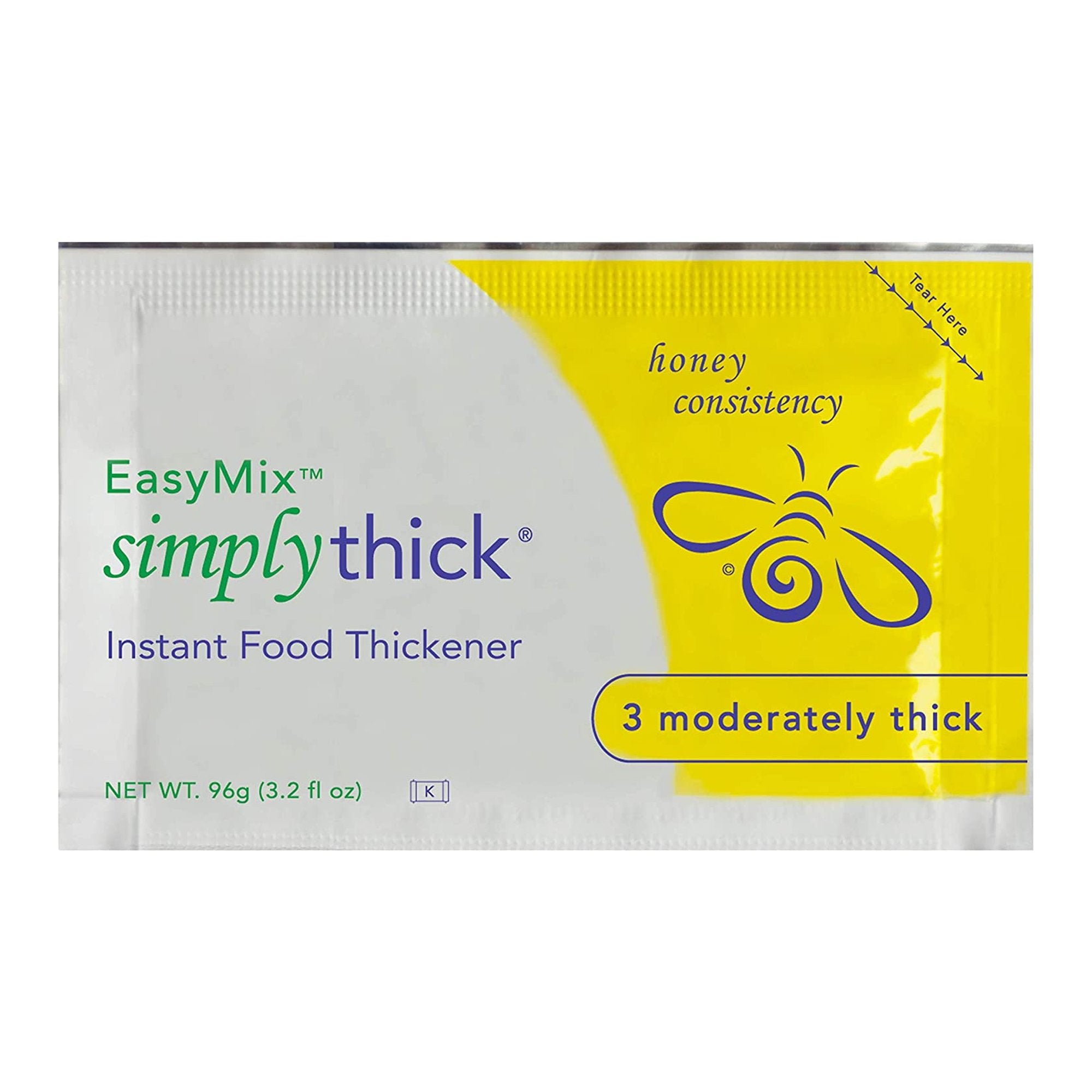 Food and Beverage Thickener SimplyThick® Easy Mix 96 Gram Individual Packet Unflavored Gel IDDSI Level 3 Moderately Thick/Liquidized