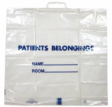 Patient Belongings Bag 18-1/2 X 20 Inch Polyethylene Snap Closure Clear, Packaging Type- Case