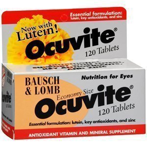 Multivitamin Supplement Ocuvite® Vitamin A / Vitamin E / Ascorbic Acid / Lutein 1,000 IU - 60 IU - 200 mg - 2 mg Strength Tablet 120 per Bottle