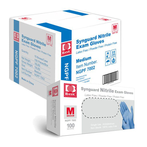 Synguard Nitrile Exam Gloves 10 Bxs/case  Medium - All Care Store 