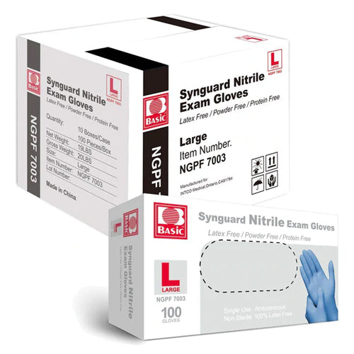 Synguard Nitrile Exam Gloves 10 Bxs/case  Large - All Care Store 