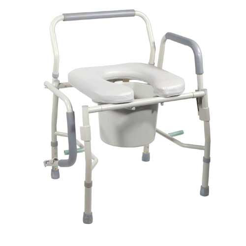 Commode Drop-arm Kd W/padded Open-front Seat  Tool-free - All Care Store 