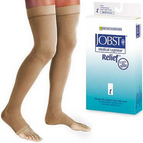 Jobst Relief 20-30 Thigh-hi Dot Ot Beige Med Silicone Band - All Care Store 