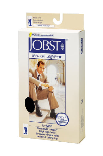 Jobst For Men 30-40 Ribbed Thigh-hi Black X-large - All Care Store 