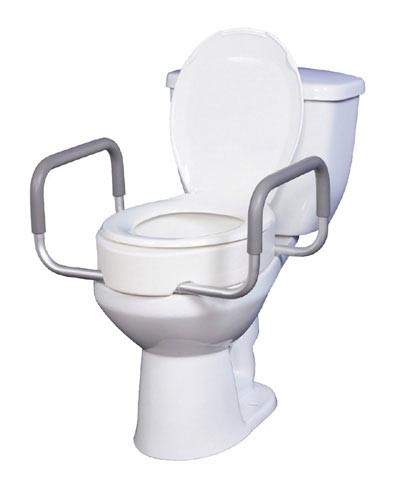 Elevated Toilet Seat W/arms For Elongated Toilets T/f - All Care Store 