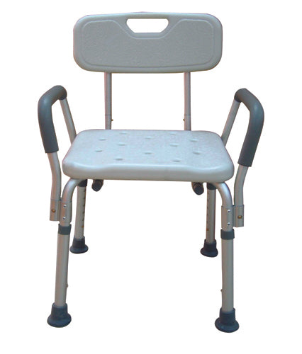 Bath Bench Adj Ht. W/back-kd W/remov Padded Arms (drive) - All Care Store 