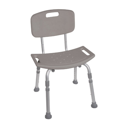 Shower Safety Bench W/back - Kd  Tool-free Assembly Grey - All Care Store 