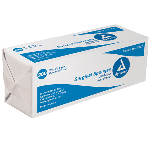 Gauze Sponges Bulk Non sterile 4  X 4  8ply  Bag/200   All Care Store