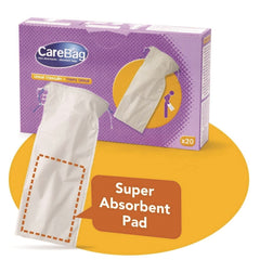 Carebag Men's Urinal Bag W/super Absorb Pad Box/20   All Care Store