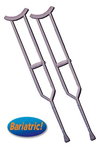 Crutches  Steel  H/d Bariatric Adult  (pair) - All Care Store 