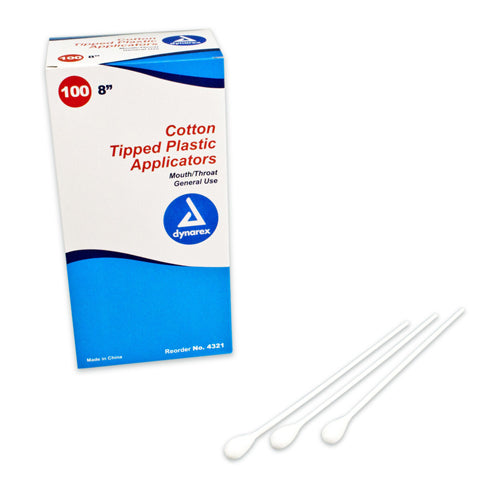 Mouth/throat 8  Cotton-tipped Applicators Bx/100 Non-sterile - All Care Store 