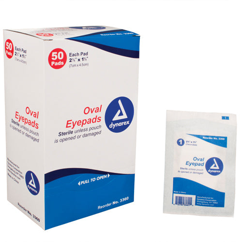 Sterile Oval Eyepad  Sterile 2 5/8  X 1 5/8  50 Pouches/ Bx - All Care Store 