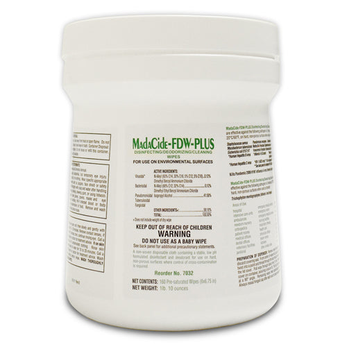 Madacide Fdw Plus Disinfectant Wipes Tub/160 - All Care Store 