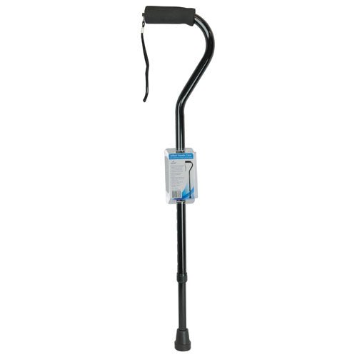 Cane  Soft Foam Offset Handle  Blue Jay  Black With Strap - All Care Store 