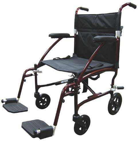 Fly-lite Transport Chair Burgundy  19 - All Care Store 