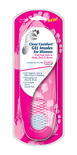 Clear Comfort Gel Insoles For Women (fits Sizes 6-10) Pair - All Care Store 