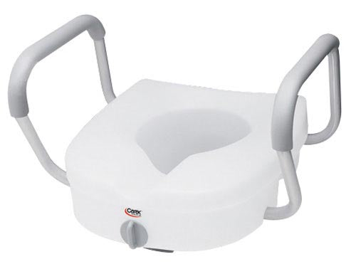 Toilet Seat  E-z Lock W/arms Adjustable Handle Width - All Care Store 