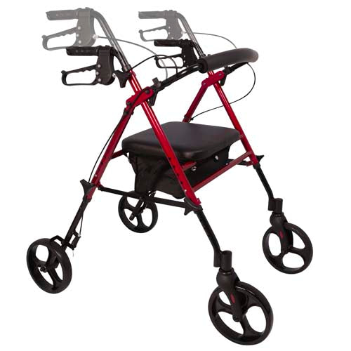 Rollator  Aluminum  Height Adjustable  Burgundy - All Care Store 